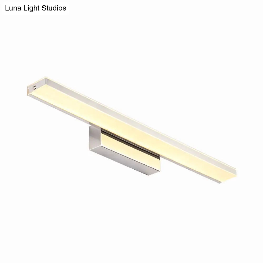 Dia Slim Vanity Lighting Acrylic Led Wall Sconce Lamp: 16.5/20.5 Diameter Minimalistic Design Silver