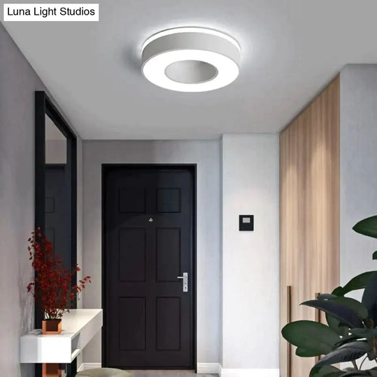 Diameter 240Mm Modern Led Chandelier For Holly Aisle Corridor Bedroom Black Or White