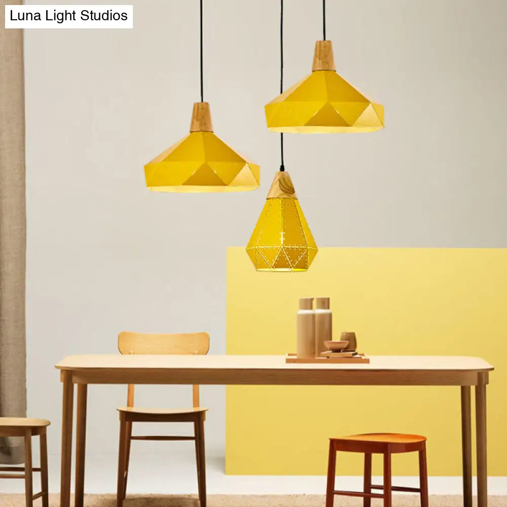Diamond Drop Pendant Light For Modern Dining Rooms - Elegant 1-Light Ceiling Fixture
