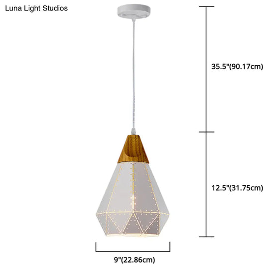 Diamond Drop Pendant Light For Modern Dining Rooms - Elegant 1-Light Ceiling Fixture