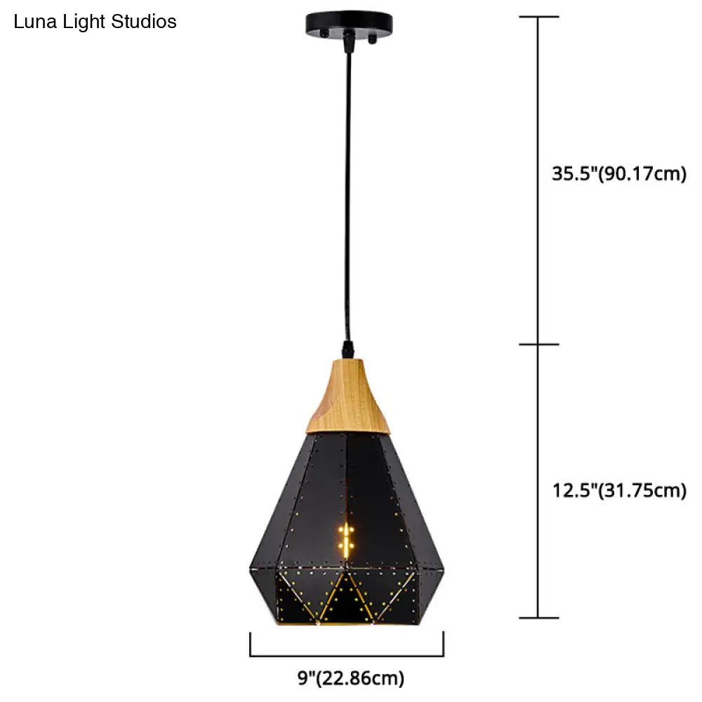 Diamond Drop Pendant Light For Modern Dining Rooms - Elegant 1-Light Ceiling Fixture