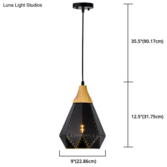 Diamond Drop Pendant Light For Modern Dining Rooms - Elegant 1-Light Ceiling Fixture