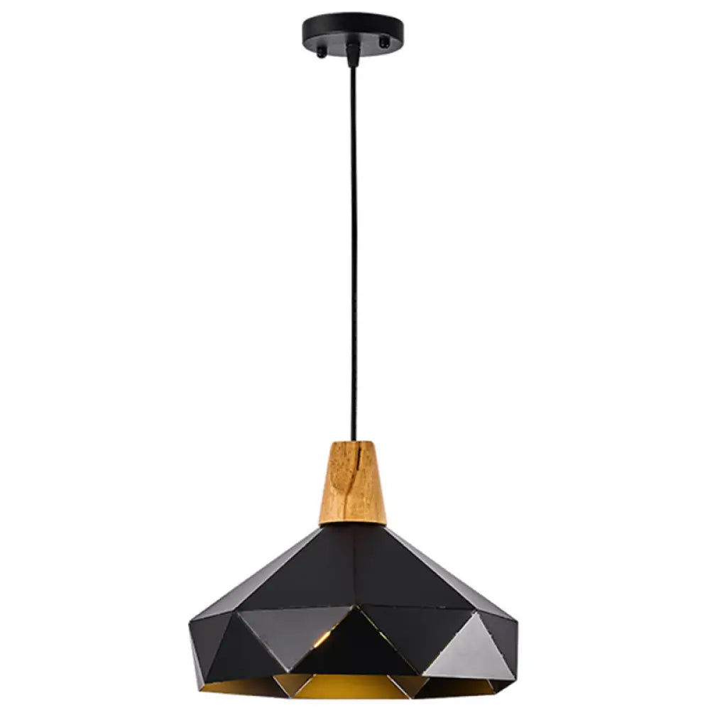 Diamond Drop Pendant Light For Modern Dining Rooms - Elegant 1-Light Ceiling Fixture Black / 12.5’