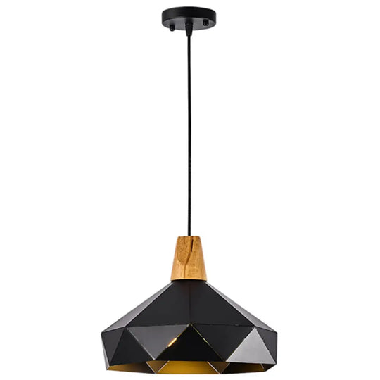 Diamond Drop Pendant Light For Modern Dining Rooms - Elegant 1-Light Ceiling Fixture Black / 12.5’