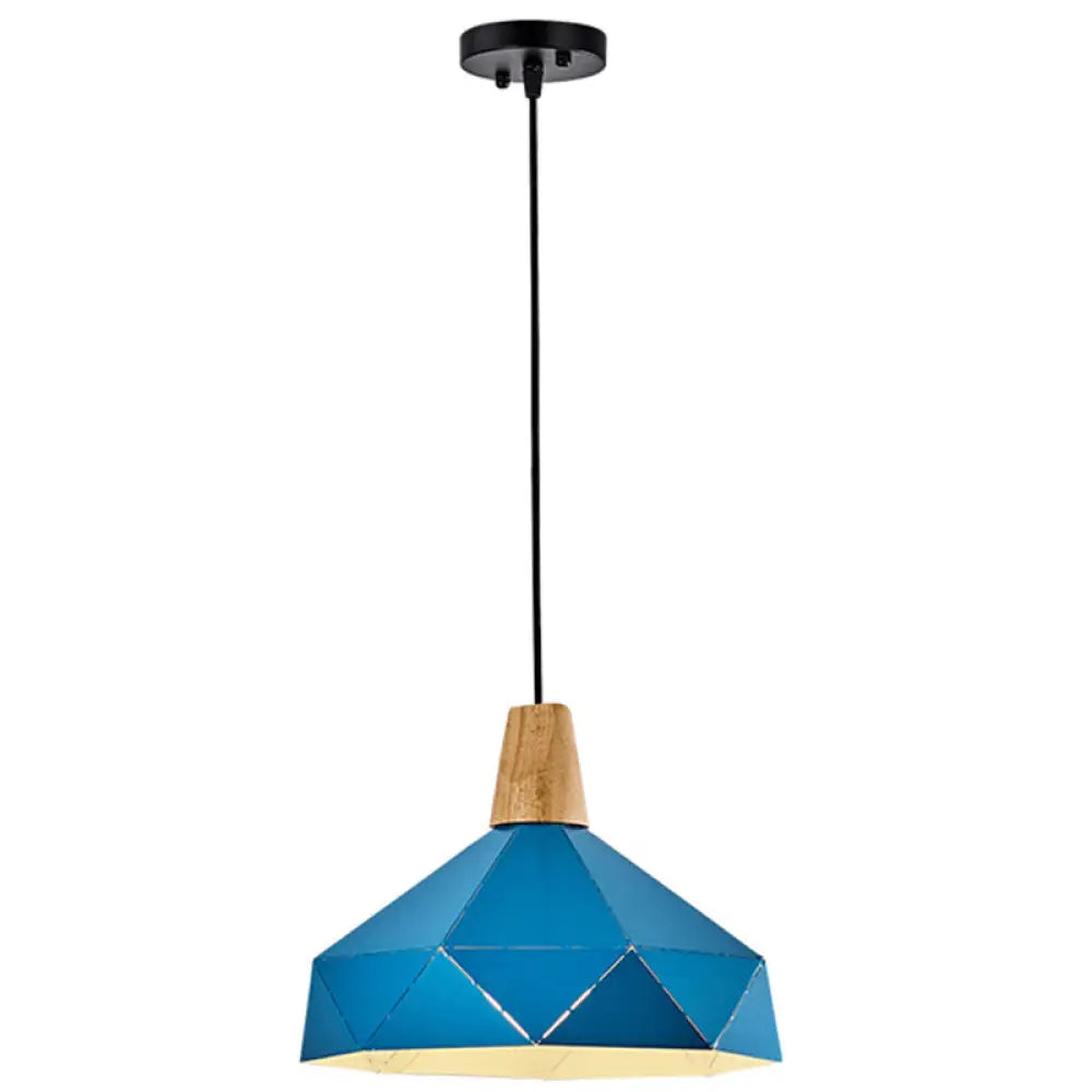 Diamond Drop Pendant Light For Modern Dining Rooms - Elegant 1-Light Ceiling Fixture Blue / 12.5’