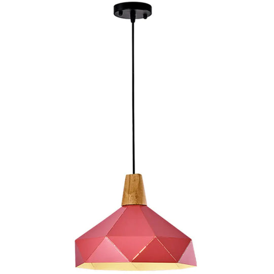 Diamond Drop Pendant Light For Modern Dining Rooms - Elegant 1-Light Ceiling Fixture Pink / 12.5’