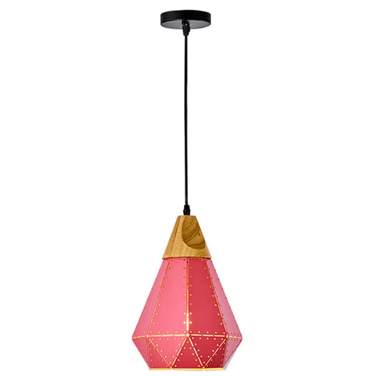 Diamond Drop Pendant Light For Modern Dining Rooms - Elegant 1-Light Ceiling Fixture Pink / 9’