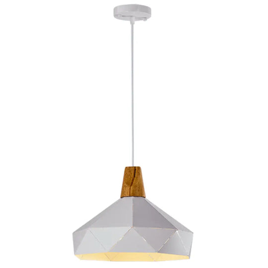 Diamond Drop Pendant Light For Modern Dining Rooms - Elegant 1-Light Ceiling Fixture White / 12.5’