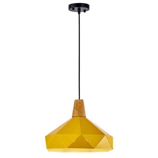 Diamond Drop Pendant Light For Modern Dining Rooms - Elegant 1-Light Ceiling Fixture Yellow / 12.5’