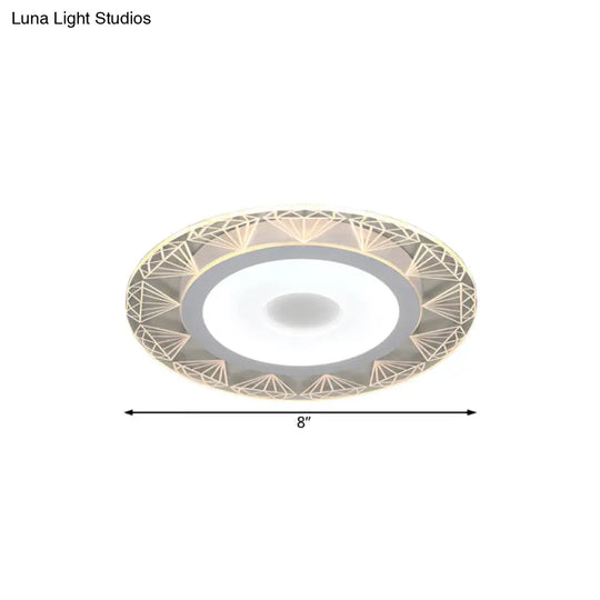 Diamond-Shaped Led Flush Mount Ceiling Light - Modern Acrylic Sizes: 8/16.5/20.5 Warm/White Perfect