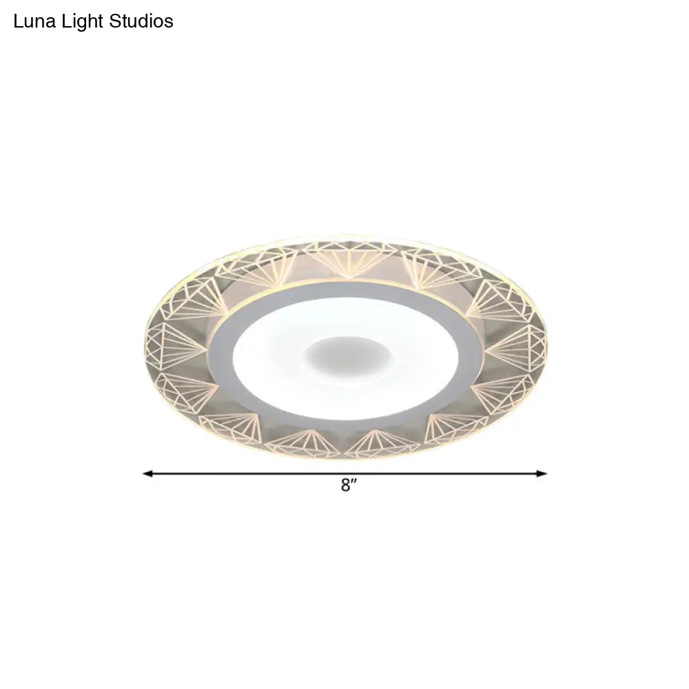 Diamond - Shaped Led Flush Mount Ceiling Light - Modern Acrylic Sizes: 8’/16.5’/20.5’