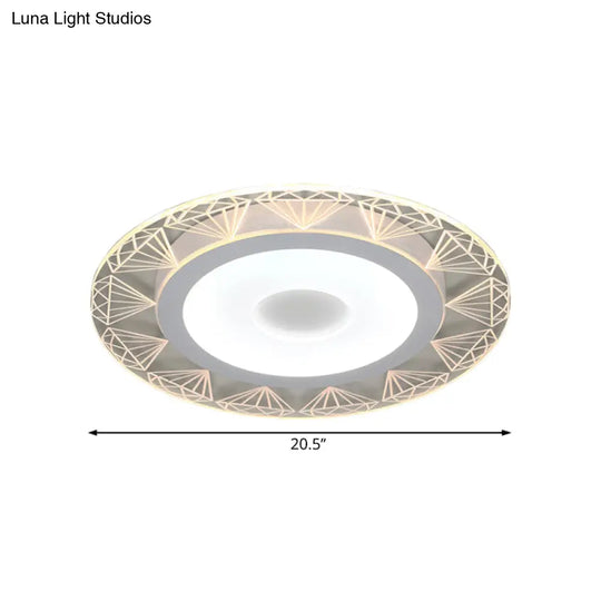 Diamond - Shaped Led Flush Mount Ceiling Light - Modern Acrylic Sizes: 8’/16.5’/20.5’