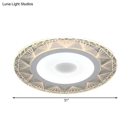 Diamond-Shaped Led Flush Mount Ceiling Light - Modern Acrylic Sizes: 8/16.5/20.5 Warm/White Perfect