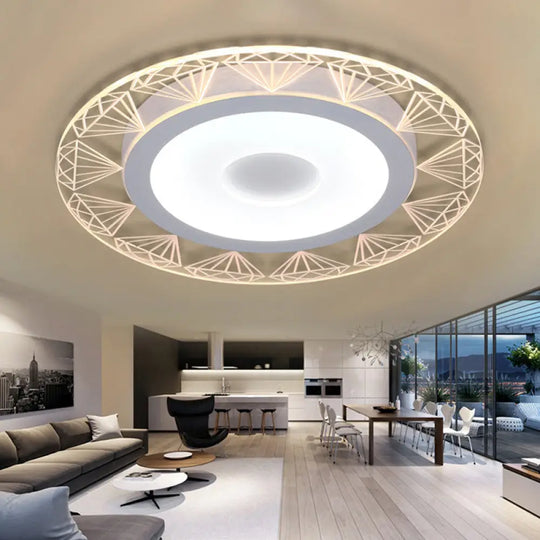 Diamond - Shaped Led Flush Mount Ceiling Light - Modern Acrylic Sizes: 8’/16.5’/20.5’