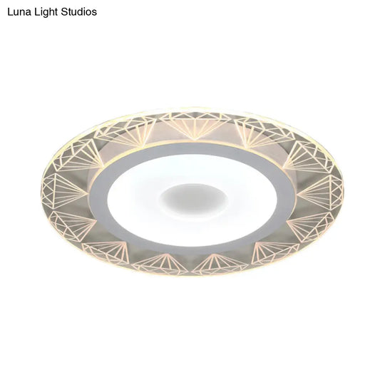 Diamond-Shaped Led Flush Mount Ceiling Light - Modern Acrylic Sizes: 8/16.5/20.5 Warm/White Perfect