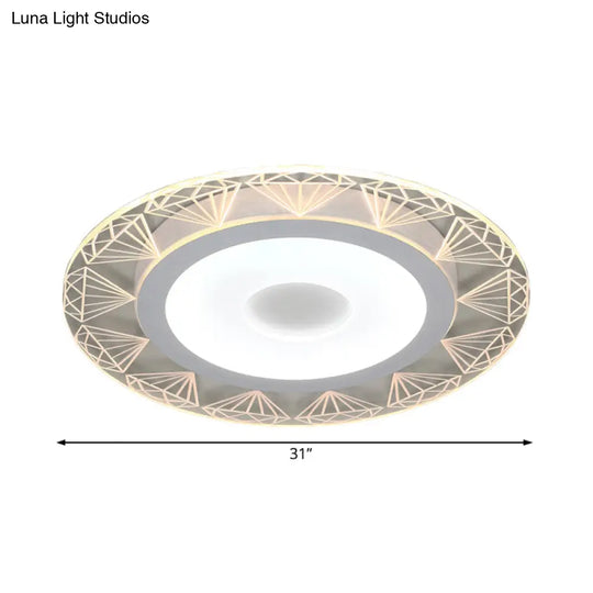 Diamond - Shaped Led Flush Mount Ceiling Light - Modern Acrylic Sizes: 8’/16.5’/20.5’