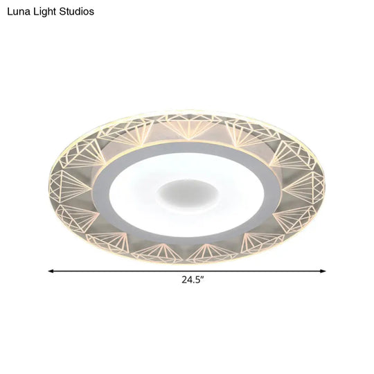 Diamond-Shaped Led Flush Mount Ceiling Light - Modern Acrylic Sizes: 8/16.5/20.5 Warm/White Perfect
