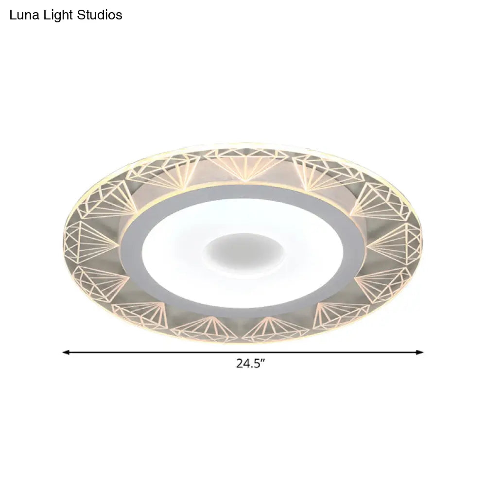 Diamond - Shaped Led Flush Mount Ceiling Light - Modern Acrylic Sizes: 8’/16.5’/20.5’