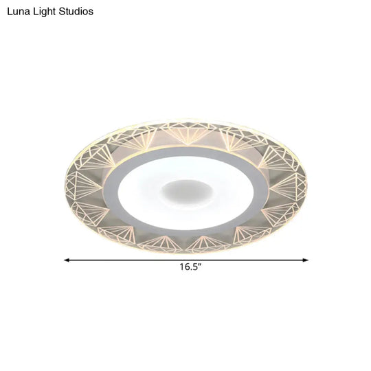 Diamond - Shaped Led Flush Mount Ceiling Light - Modern Acrylic Sizes: 8’/16.5’/20.5’