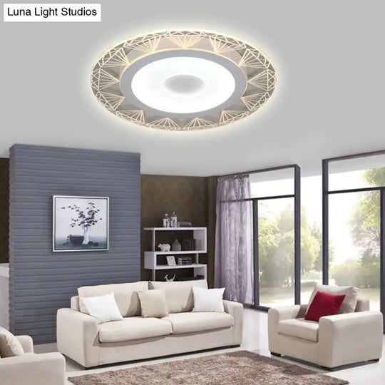 Diamond-Shaped Led Flush Mount Ceiling Light - Modern Acrylic Sizes: 8/16.5/20.5 Warm/White Perfect