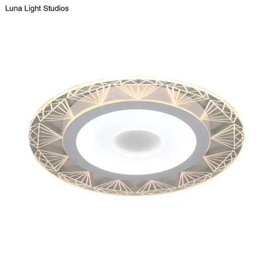 Diamond - Shaped Led Flush Mount Ceiling Light - Modern Acrylic Sizes: 8’/16.5’/20.5’