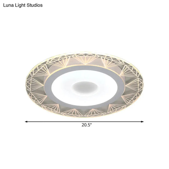 Diamond-Shaped Led Flush Mount Ceiling Light - Modern Acrylic Sizes: 8/16.5/20.5 Warm/White Perfect