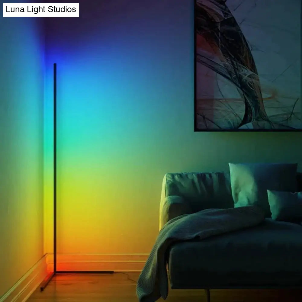 Dimming Black White Floor Lamp Modern Rgb Remote Led Lamps Standing Simple Corner Standing Light