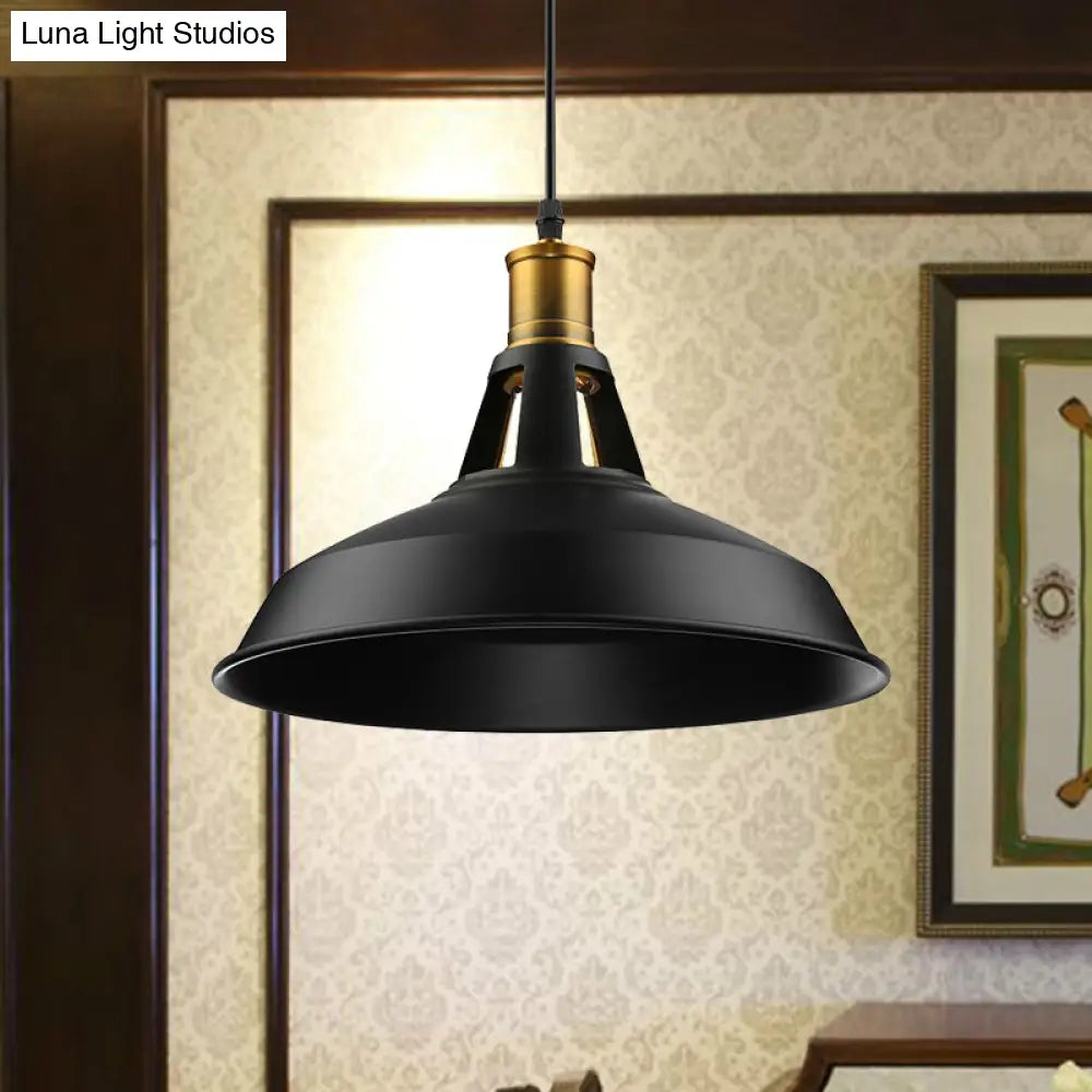 Dining Room Ceiling Light Fixture: 10.5/12/15 W 1-Light Hanging With Barn Shade - Farmhouse Style In