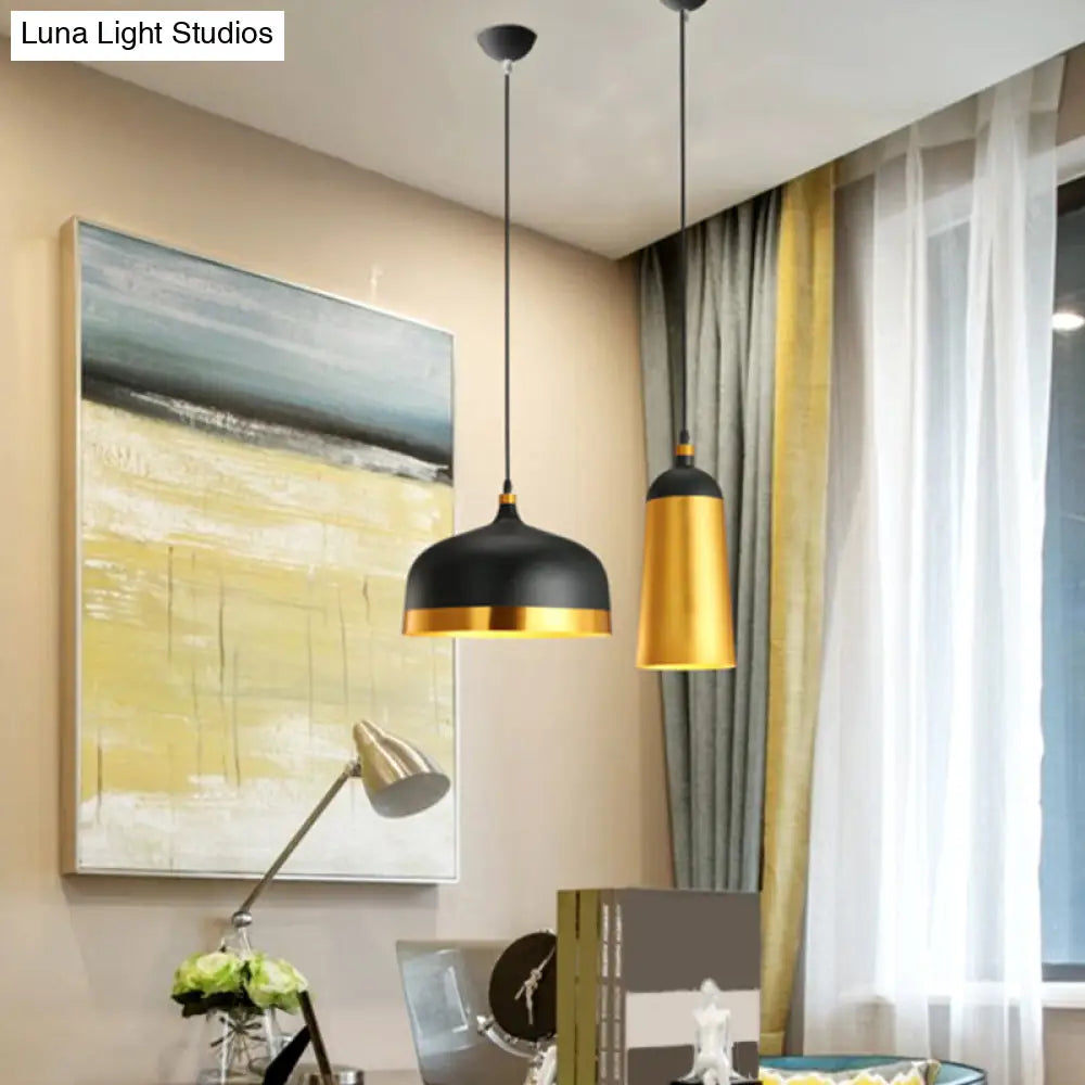 Contemporary Metal Drop Lamp - Geometric Design Dining Room Pendant Light Kit