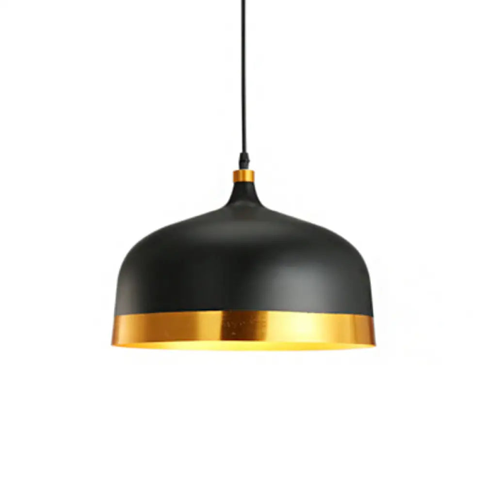 Dining Room Drop Lamp - Geometric Metal Design 1 Head Contemporary Hanging Light Kit Black / 13’