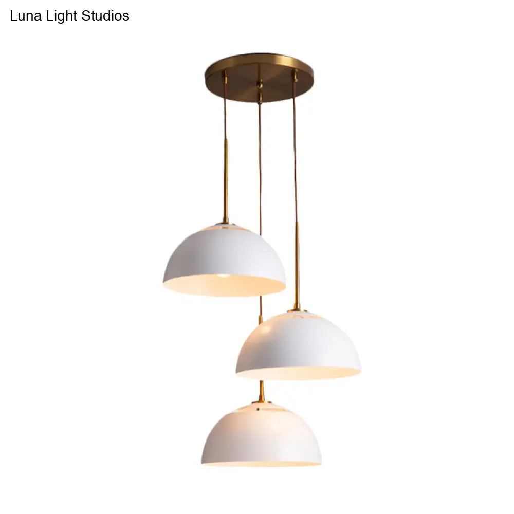 Macaron Cluster Pendant With Down Lighting And Iron Shade - 3 Colors Available For Dining Room