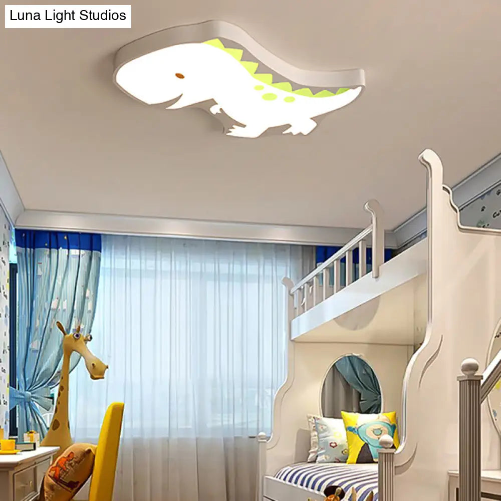 Dinosaur Led Ceiling Light For Kindergarten Nursery White /