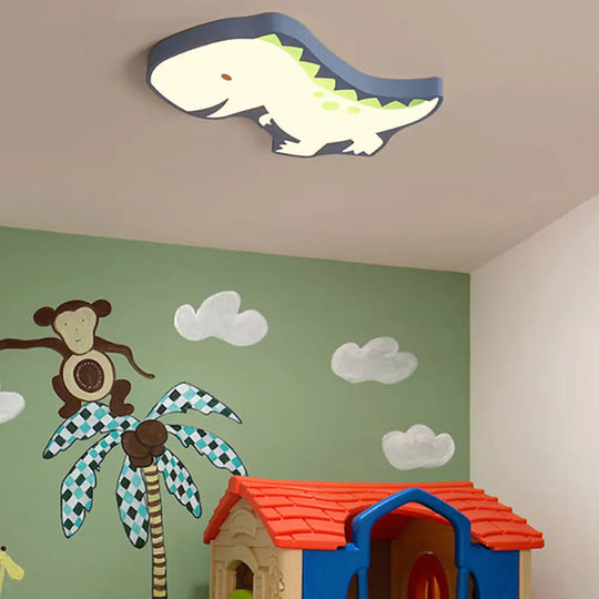 Dinosaur Led Ceiling Light For Kindergarten Nursery Blue / Warm