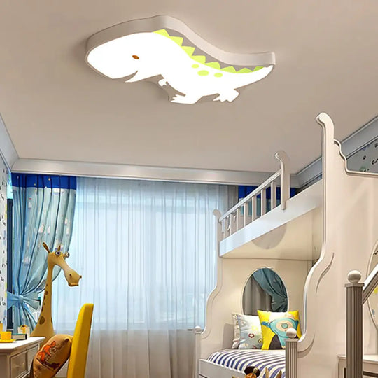 Dinosaur Led Ceiling Light For Kindergarten Nursery White /