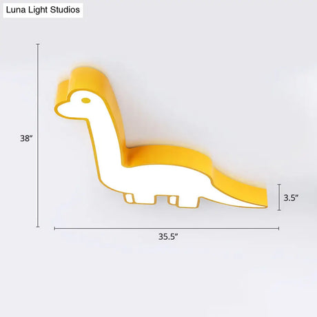 Dinosaur Led Flushmount Ceiling Lamp For Kids Room - Metal Flush - Mount Light Fixture