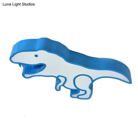 Dinosaur Led Flushmount Ceiling Lamp For Kids Room - Metal Flush - Mount Light Fixture
