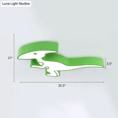 Dinosaur Led Flushmount Ceiling Lamp For Kids Room - Metal Flush - Mount Light Fixture