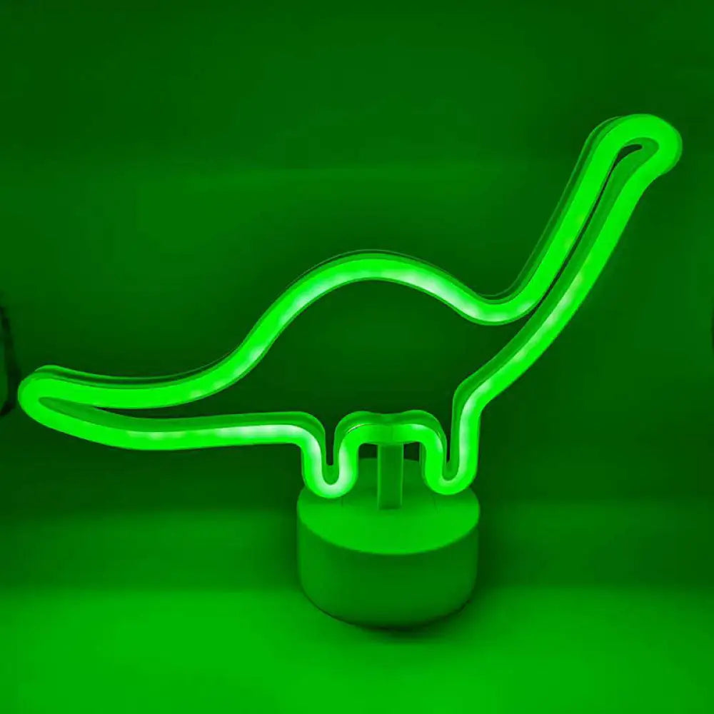 Dinosaur Led Table Lamp For Boys Bedroom - Minimalist White Nightstand Light