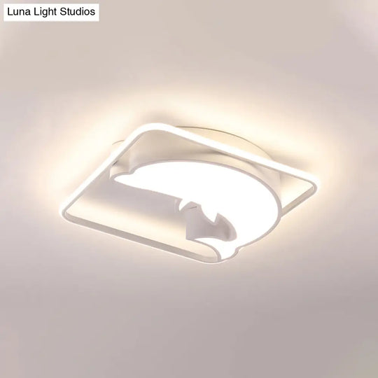 Dolphin Led Ceiling Mount Light: Animal Acrylic Lamp For Kids Bedroom