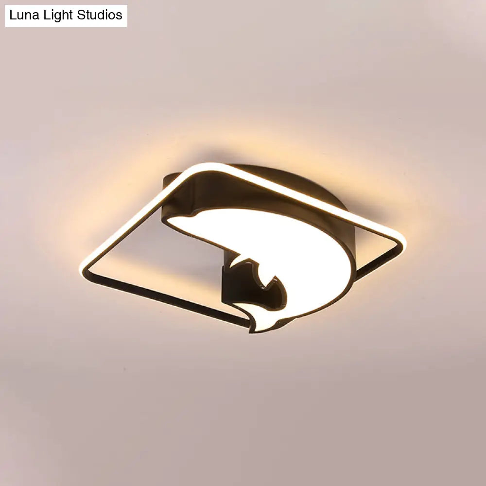 Dolphin Led Ceiling Mount Light: Animal Acrylic Lamp For Kids Bedroom