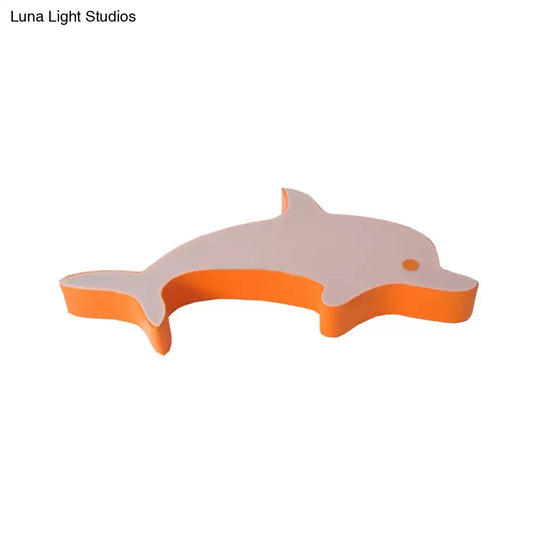 Dolphin Led Flush Mount Light - Perfect For Child’s Bedroom Ceiling
