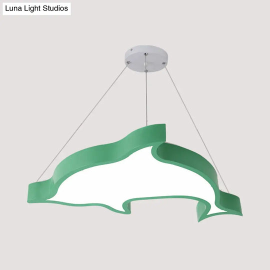 Dolphin-Shaped Led Acrylic Cartoon Chandelier Light Fixture For Corridors