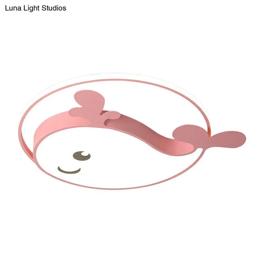 Dolphin - Shaped Led Flush Ceiling Light For Kids’ Bedroom In Metallic Finish