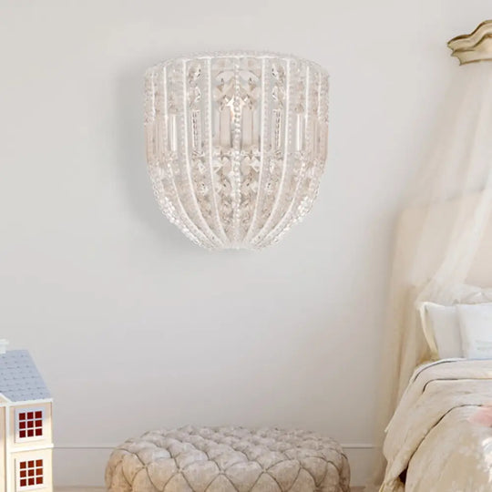 Dome Clear Crystal Wall Mounted Traditional Sconce Light - Elegant Living Room Lighting