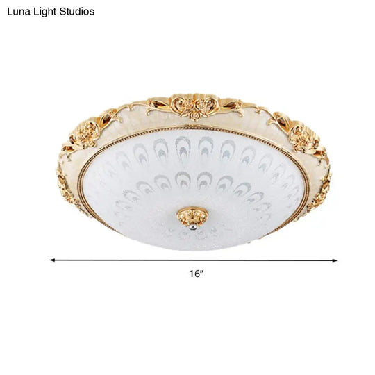 Dome Flush Mount Led Ceiling Light In Modern White Glass - 8/12/16 Wide Gold/Silver Finish White/3