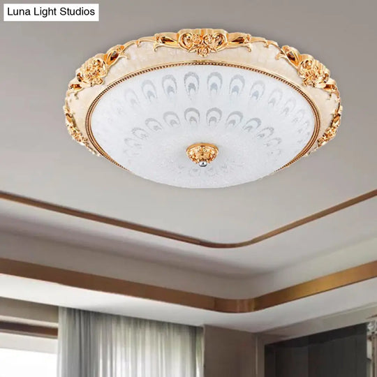 Dome Flush Mount Led Ceiling Light In Modern White Glass - 8/12/16 Wide Gold/Silver Finish White/3