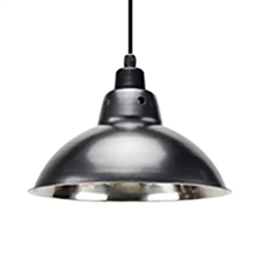 Dome Industrial Stainless Steel Ceiling Pendant Lighting - 13’/16.5’ Width 1 Head Black/Gray