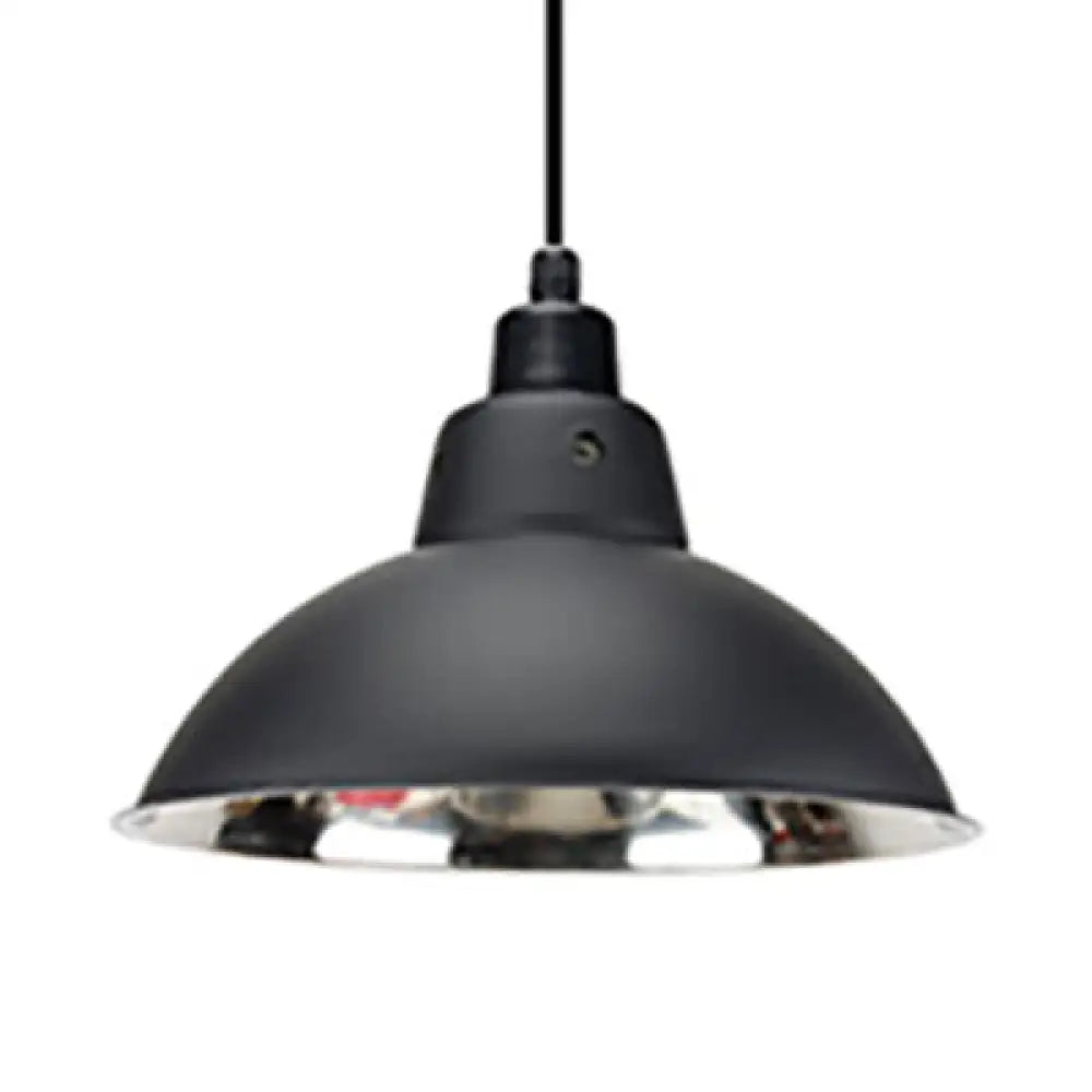 Dome Industrial Stainless Steel Ceiling Pendant Lighting - 13’/16.5’ Width 1 Head Black/Gray