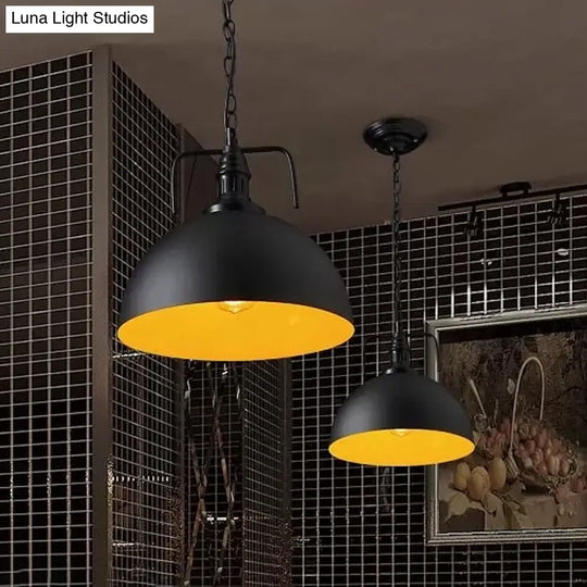 Black Iron Industrial Pendant Light With Vent - Perfect For Restaurants