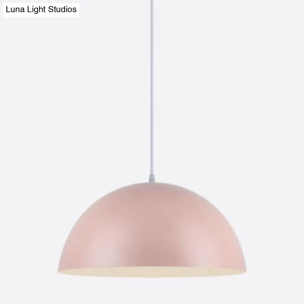 Dome Restaurant Pendant Light Modern Metal Design Hanging Ceiling With 1 Pink / 12